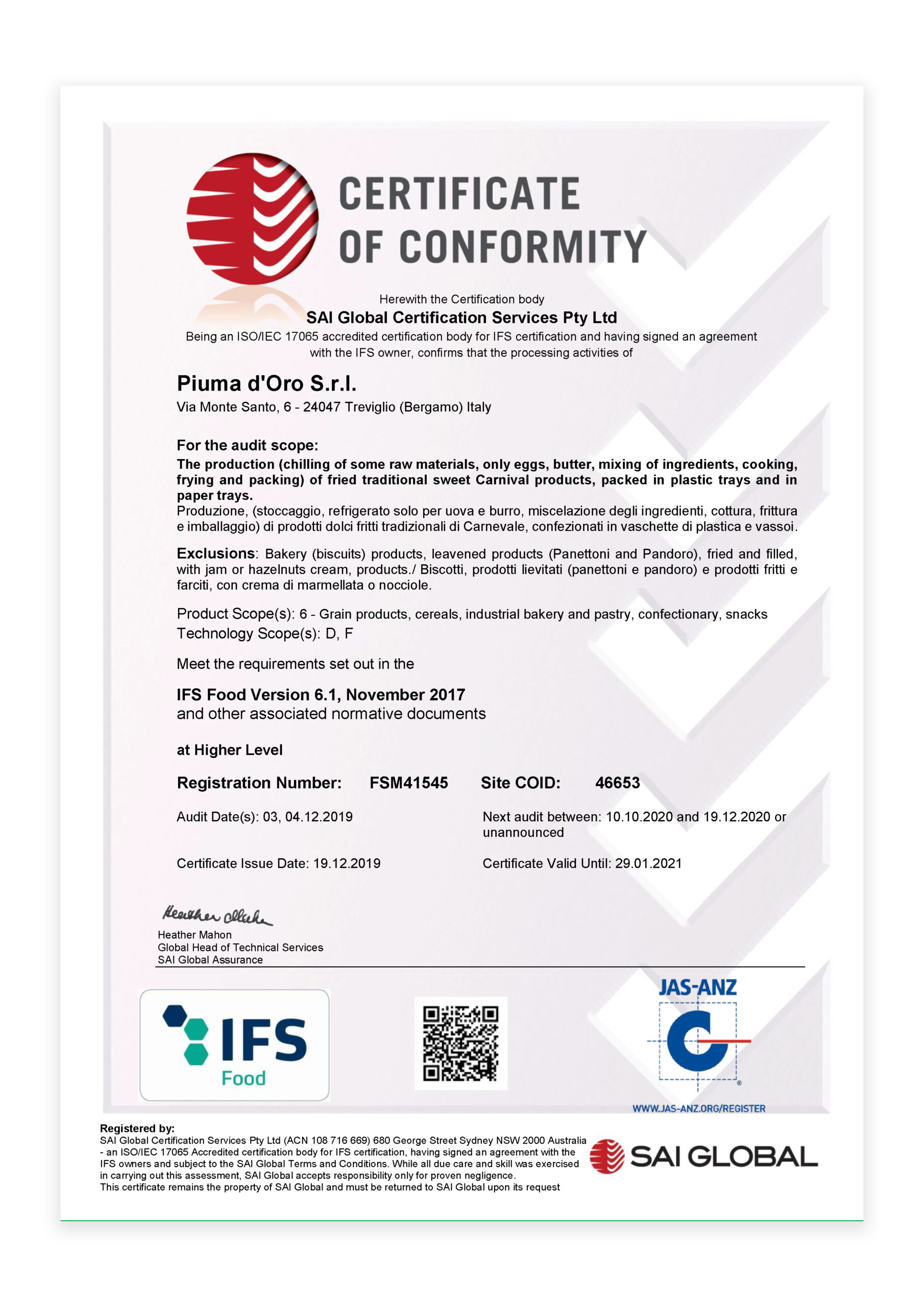 certificazione di qualità